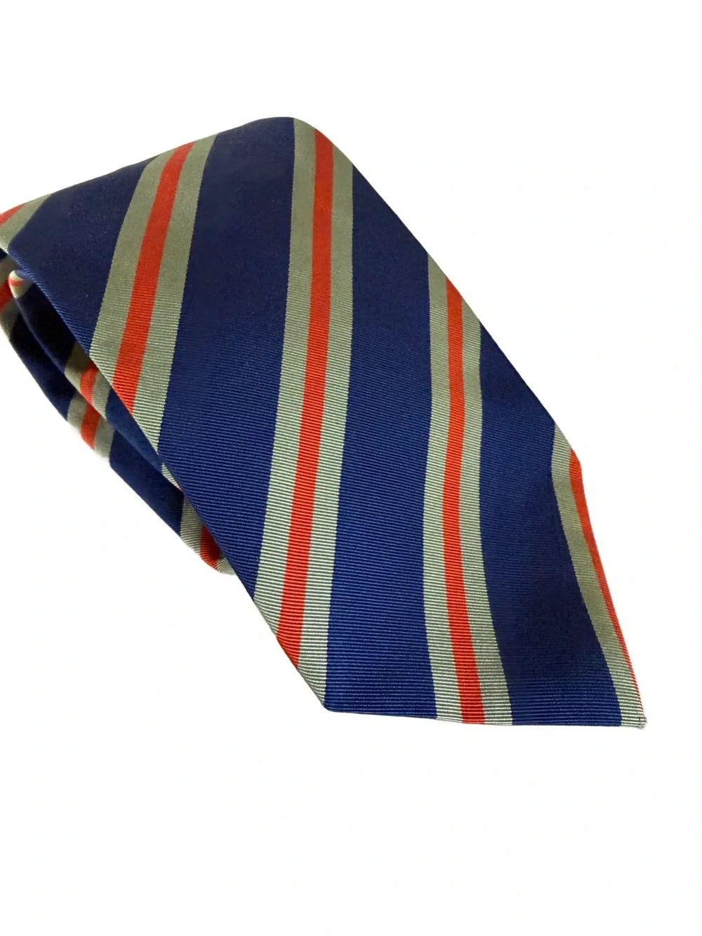 Vintage Tommy Bahama Off Island All Silk Striped Tie Made in USA Blue Orange